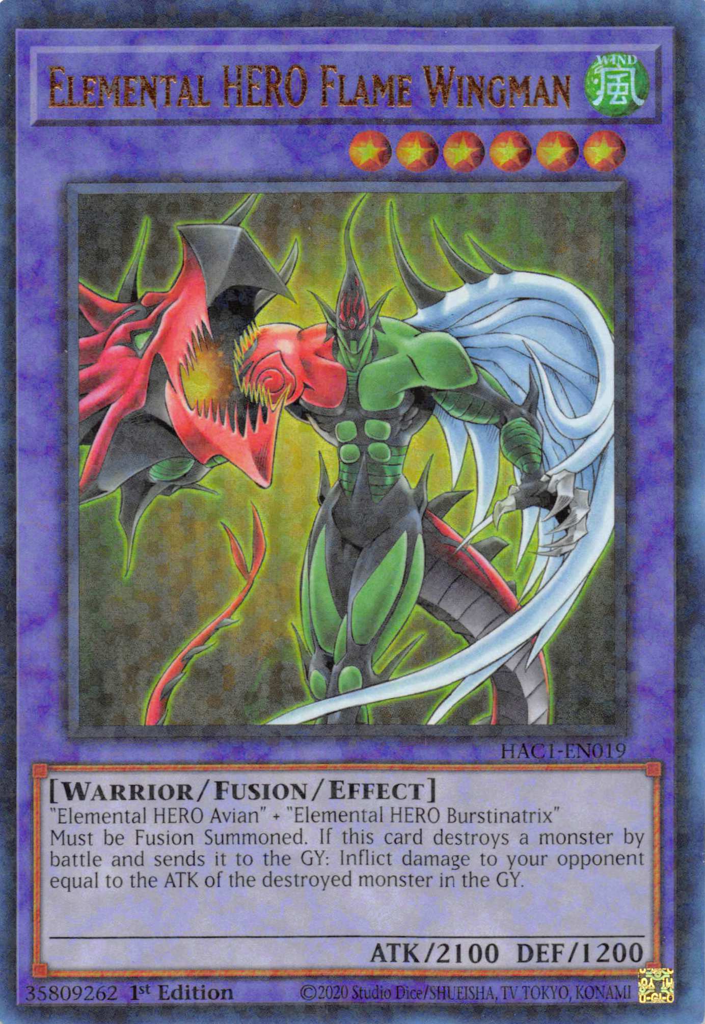 Elemental HERO Flame Wingman (Duel Terminal) [HAC1-EN019] Parallel Rare | Galaxy Games LLC