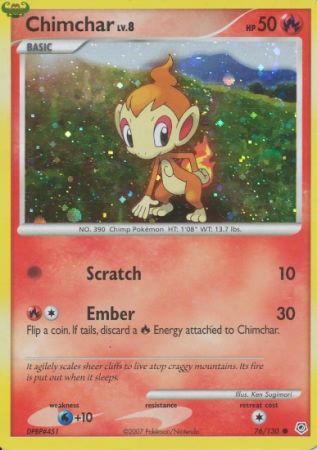 Chimchar (76/130) (Cosmos Holo) [Diamond & Pearl: Base Set] | Galaxy Games LLC