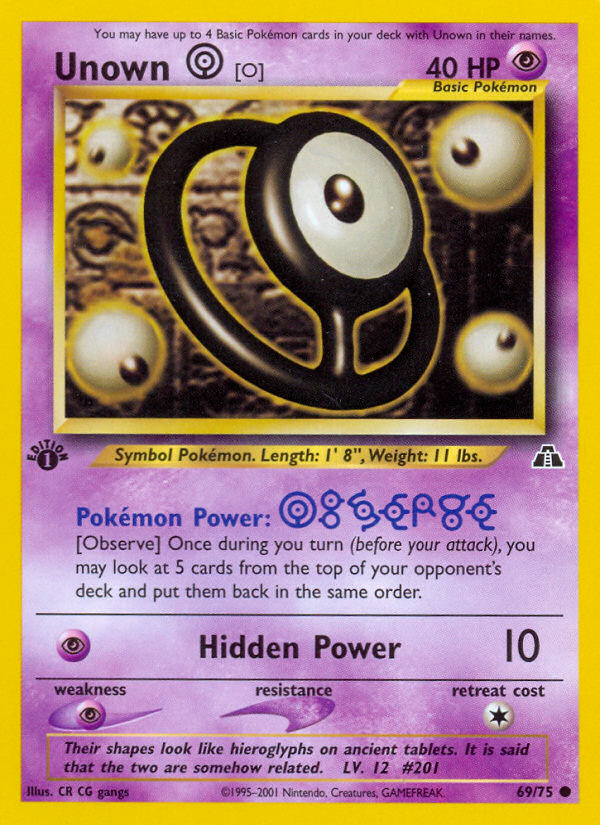 Unown [O] (69/75) [Neo Discovery 1st Edition] | Galaxy Games LLC