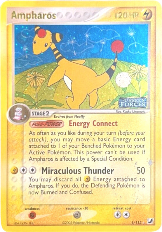 Ampharos (1/115) (Stamped) [EX: Unseen Forces] | Galaxy Games LLC