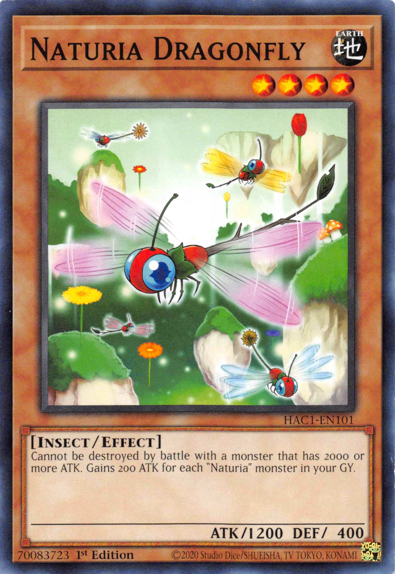 Naturia Dragonfly (Duel Terminal) [HAC1-EN101] Parallel Rare | Galaxy Games LLC