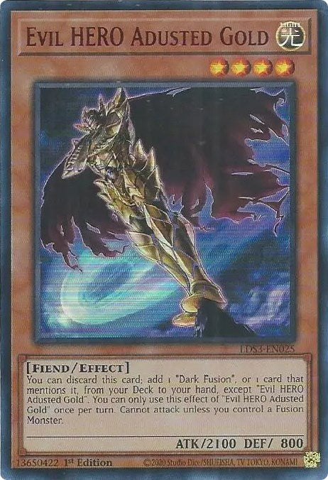 Evil HERO Adusted Gold (Red) [LDS3-EN025] Ultra Rare | Galaxy Games LLC