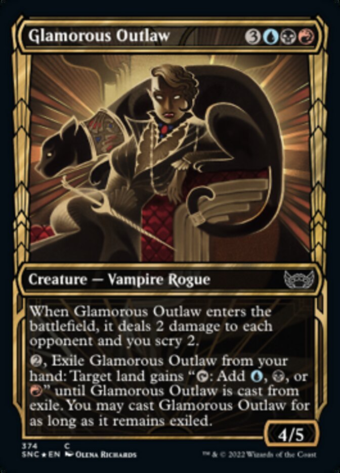 Glamorous Outlaw (Showcase Golden Age Gilded Foil) [Streets of New Capenna] | Galaxy Games LLC