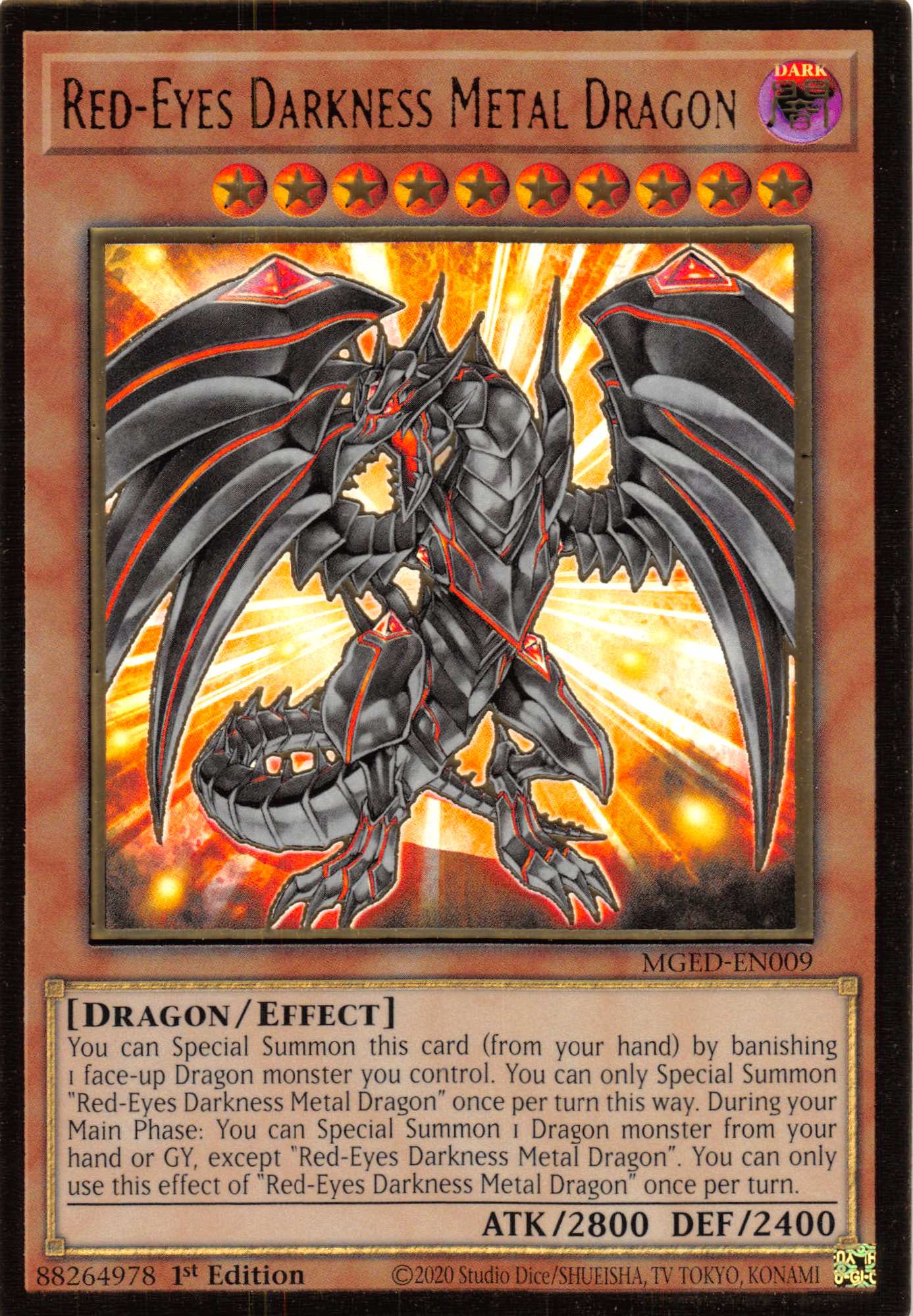 Red-Eyes Darkness Metal Dragon [MGED-EN009] Gold Rare | Galaxy Games LLC