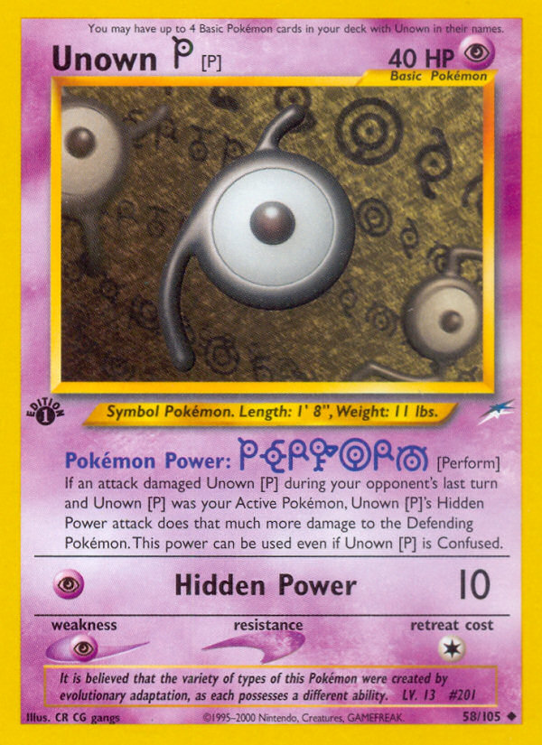 Unown [P] (58/105) [Neo Destiny 1st Edition] | Galaxy Games LLC