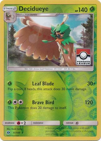 Decidueye (11/149) (League Promo) [Sun & Moon: Base Set] | Galaxy Games LLC