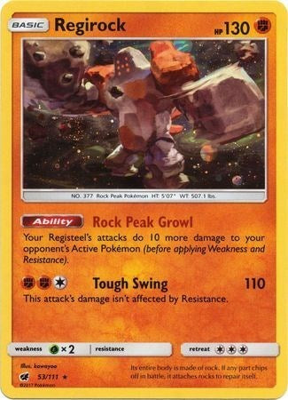 Regirock (53/111) (Cosmos Holo) [Sun & Moon: Crimson Invasion] | Galaxy Games LLC