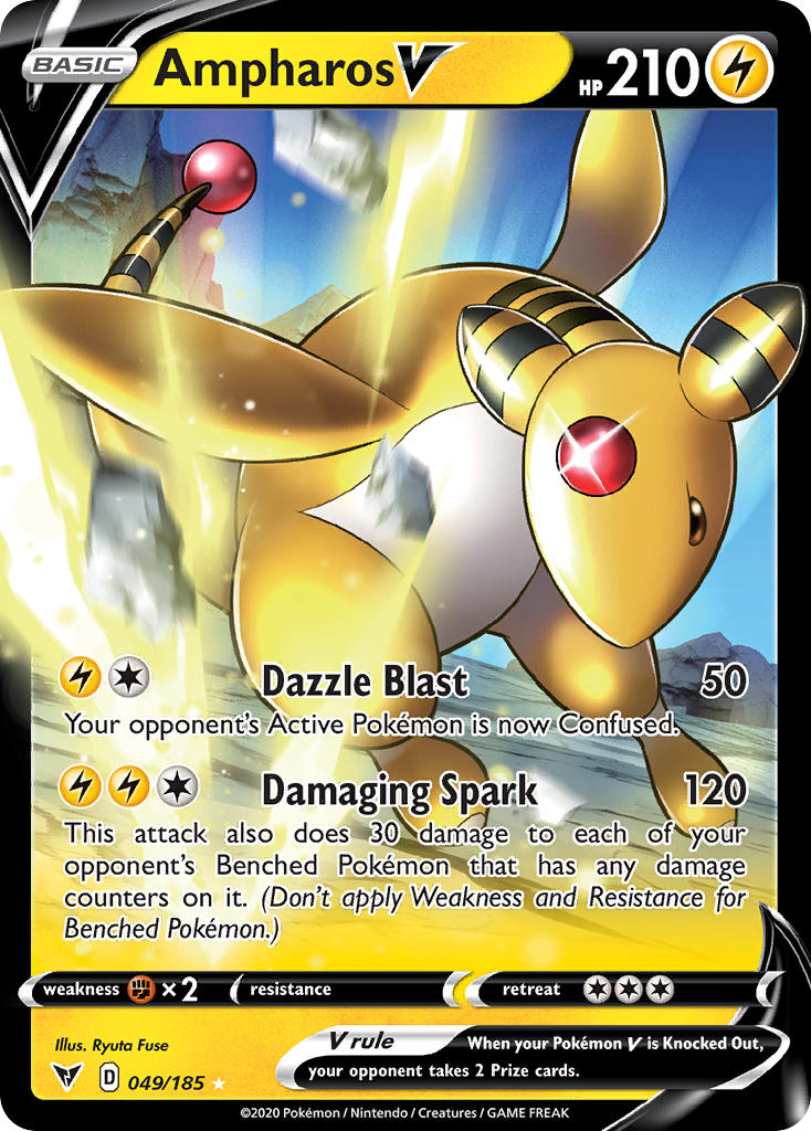 Ampharos V (049/185) [Sword & Shield: Vivid Voltage] | Galaxy Games LLC