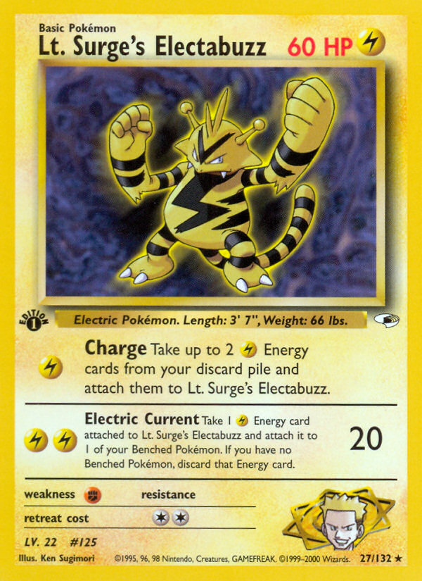 Lt. Surge's Electabuzz (27/132) [Gym Heroes 1st Edition] | Galaxy Games LLC