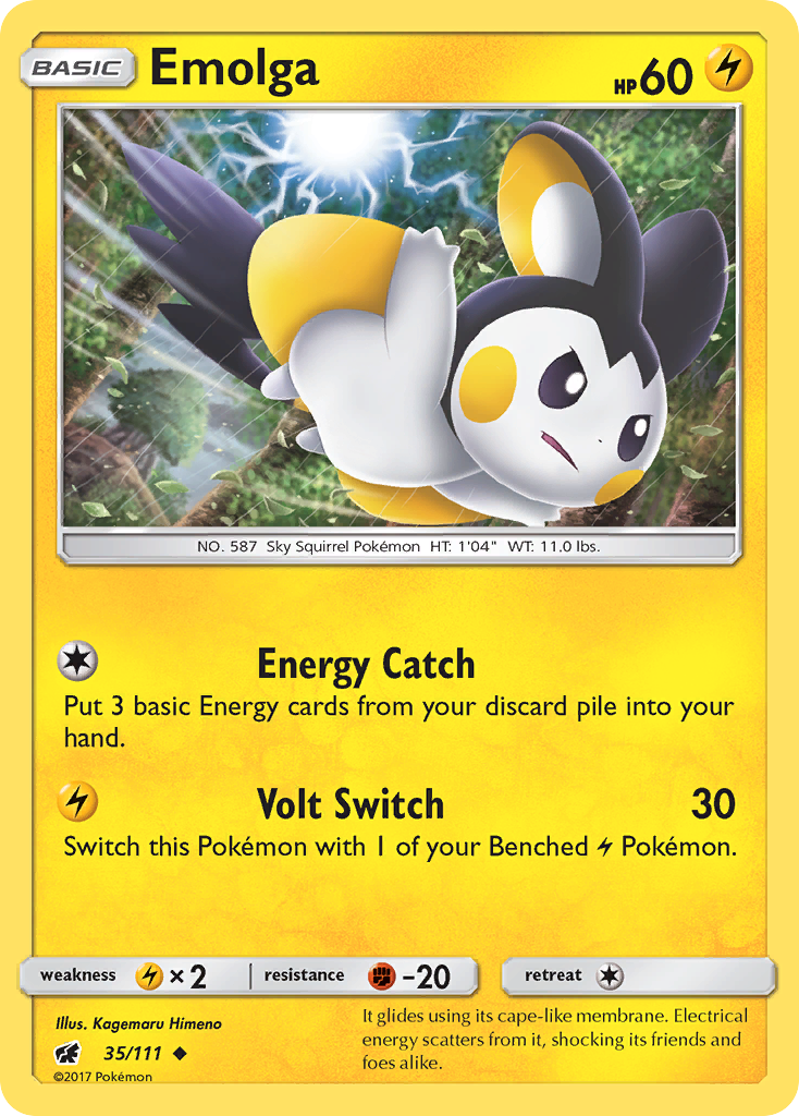 Emolga (35/111) [Sun & Moon: Crimson Invasion] | Galaxy Games LLC