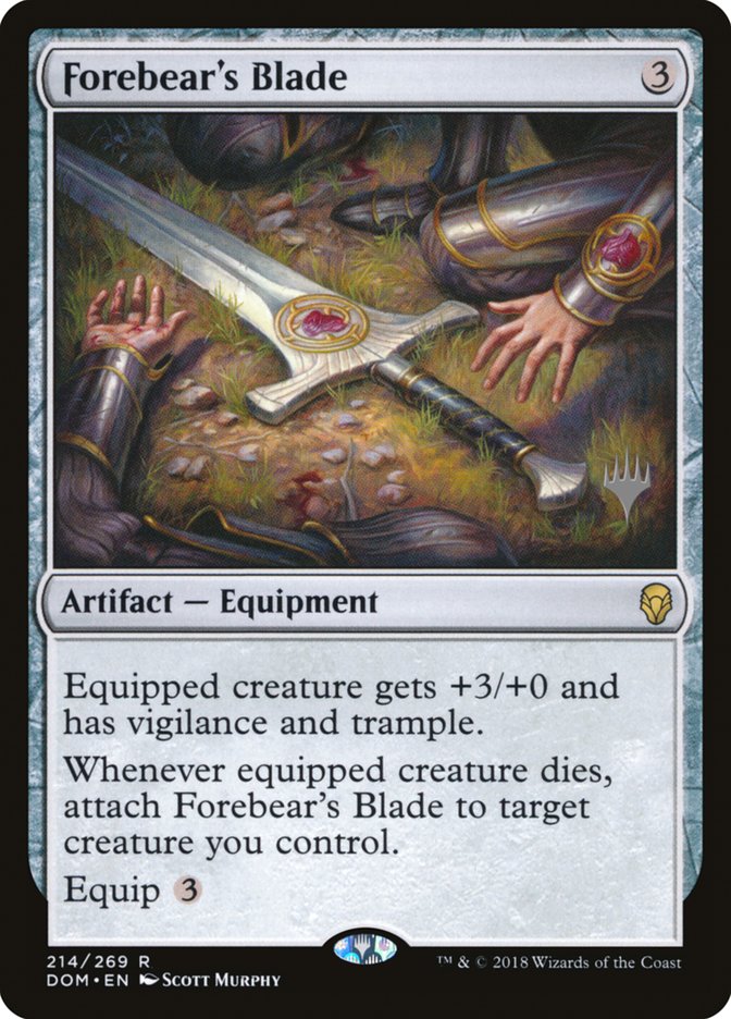 Forebear's Blade (Promo Pack) [Dominaria Promos] | Galaxy Games LLC