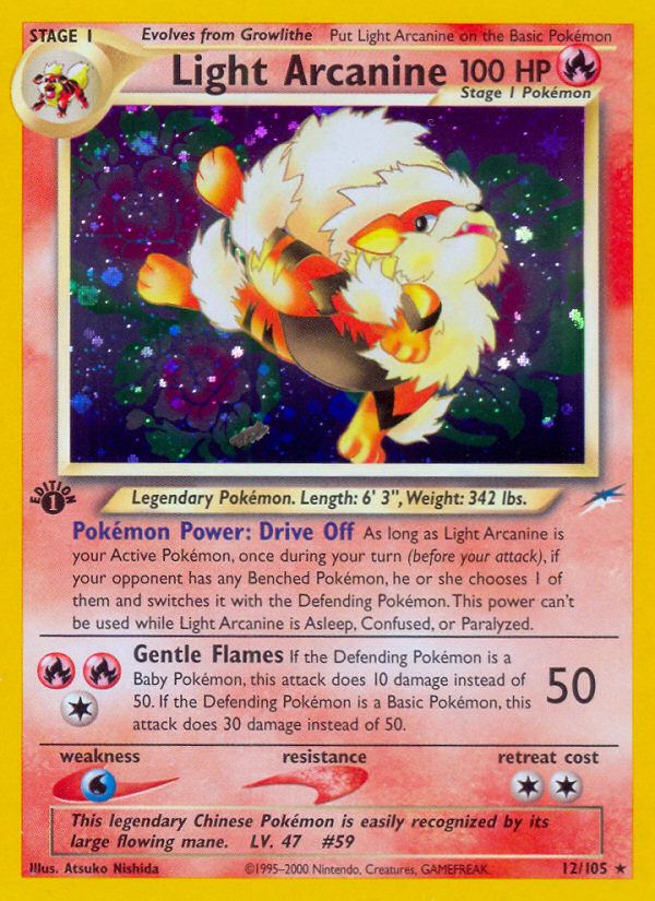 Light Arcanine (12/105) [Neo Destiny 1st Edition] | Galaxy Games LLC