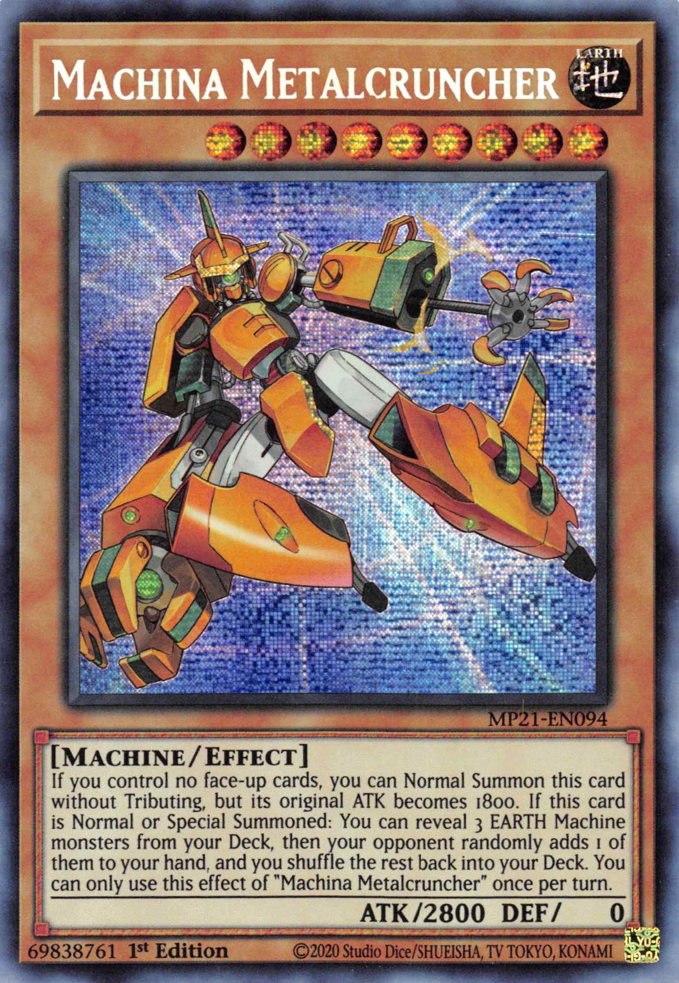 Machina Metalcruncher [MP21-EN094] Prismatic Secret Rare | Galaxy Games LLC