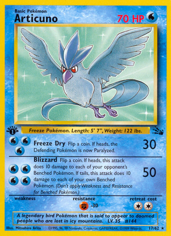 Articuno (17/62) [Fossil 1st Edition] | Galaxy Games LLC