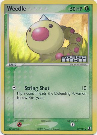 Weedle (87/113) (Stamped) [EX: Delta Species] | Galaxy Games LLC