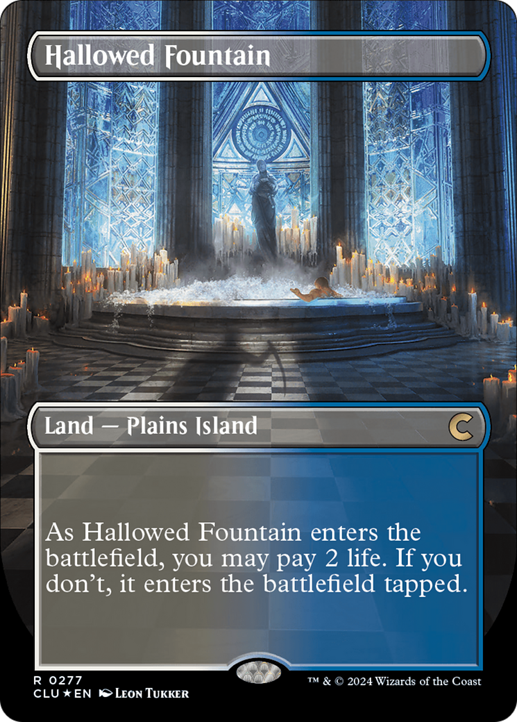 Hallowed Fountain (Borderless) [Ravnica: Clue Edition] | Galaxy Games LLC
