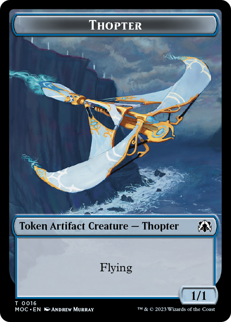 Thopter // Gold Double-Sided Token [March of the Machine Commander Tokens] | Galaxy Games LLC