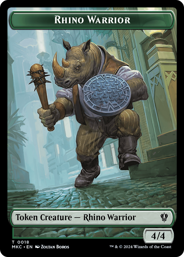 Thopter // Rhino Warrior Double-Sided Token [Murders at Karlov Manor Commander Tokens] | Galaxy Games LLC