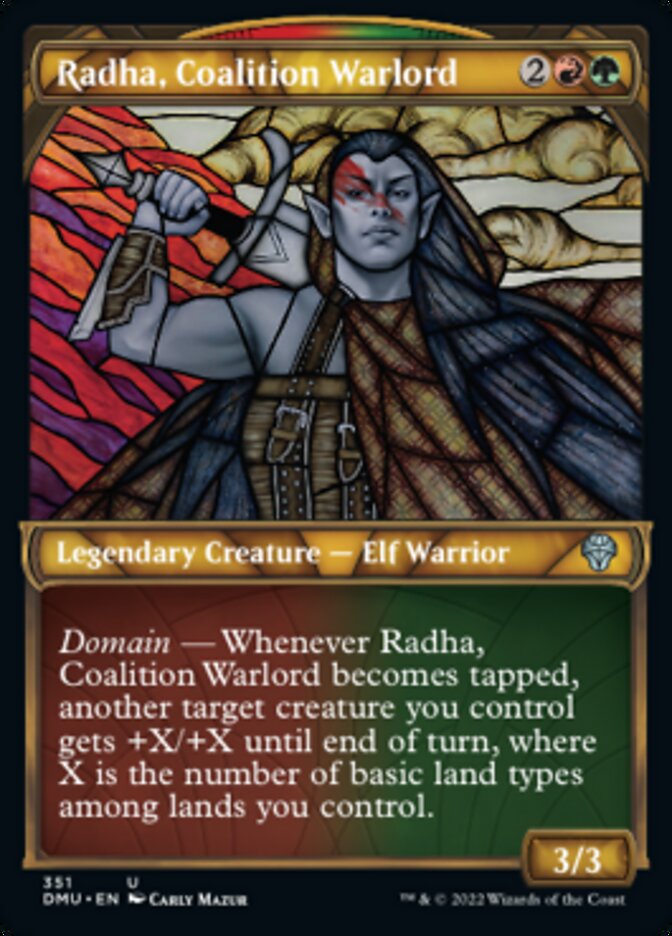 Radha, Coalition Warlord (Showcase Textured) [Dominaria United] | Galaxy Games LLC