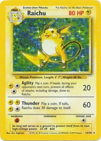 Raichu (14/102) [Base Set Unlimited] | Galaxy Games LLC