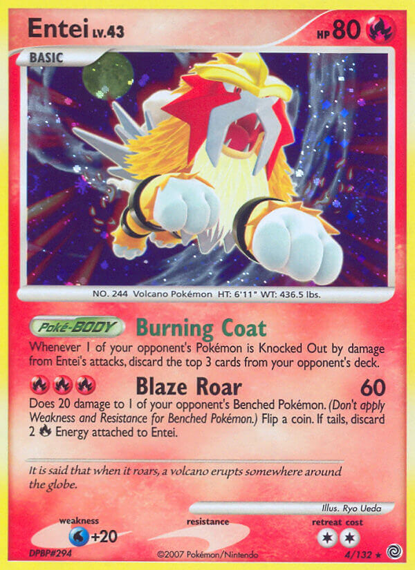 Entei (4/132) (Cracked Ice Holo) [Diamond & Pearl: Secret Wonders] | Galaxy Games LLC