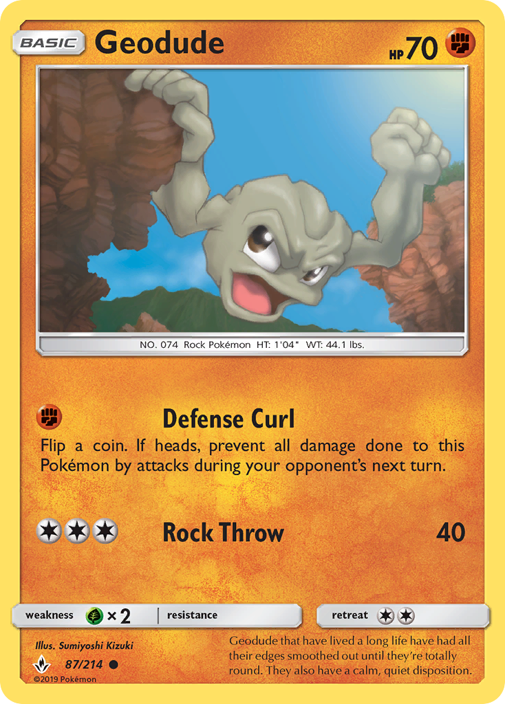 Geodude (87/214) [Sun & Moon: Unbroken Bonds] | Galaxy Games LLC