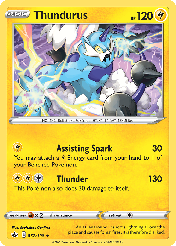 Thundurus (052/198) (Theme Deck Exclusive) [Sword & Shield: Chilling Reign] | Galaxy Games LLC