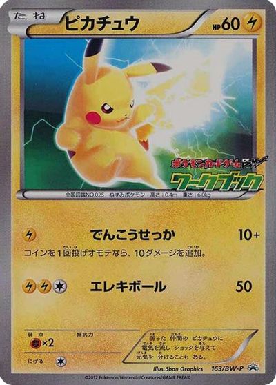 Pikachu (163/BW-P) (JP PKM BW National Illustrated Encyclopedia Promo) [Black & White: Black Star Promos] | Galaxy Games LLC