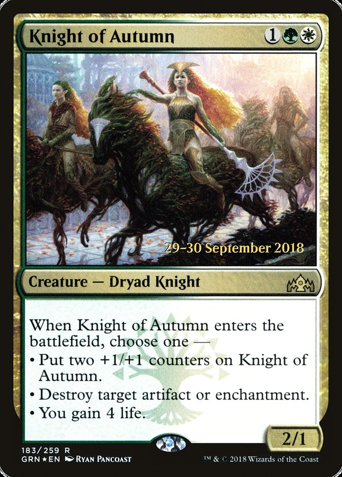 Knight of Autumn [Guilds of Ravnica Prerelease Promos] | Galaxy Games LLC