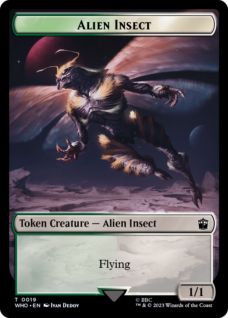 Alien Salamander // Alien Insect Double-Sided Token [Doctor Who Tokens] | Galaxy Games LLC