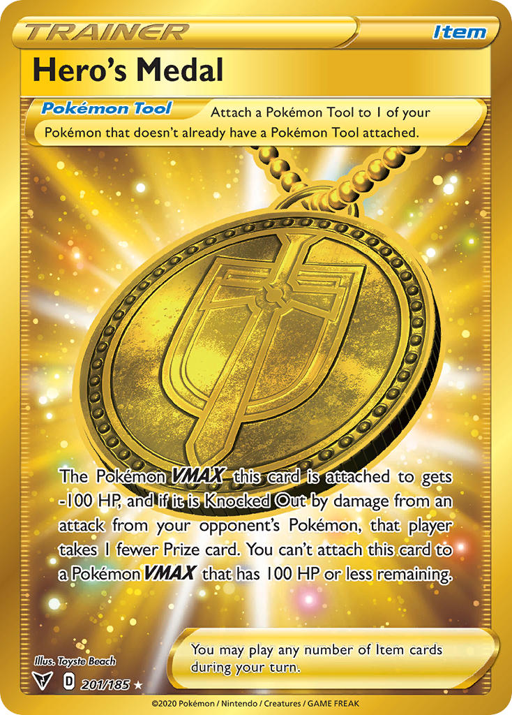 Hero's Medal (201/185) [Sword & Shield: Vivid Voltage] | Galaxy Games LLC