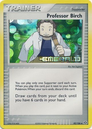 Professor Birch (82/106) (Stamped) [EX: Emerald] | Galaxy Games LLC