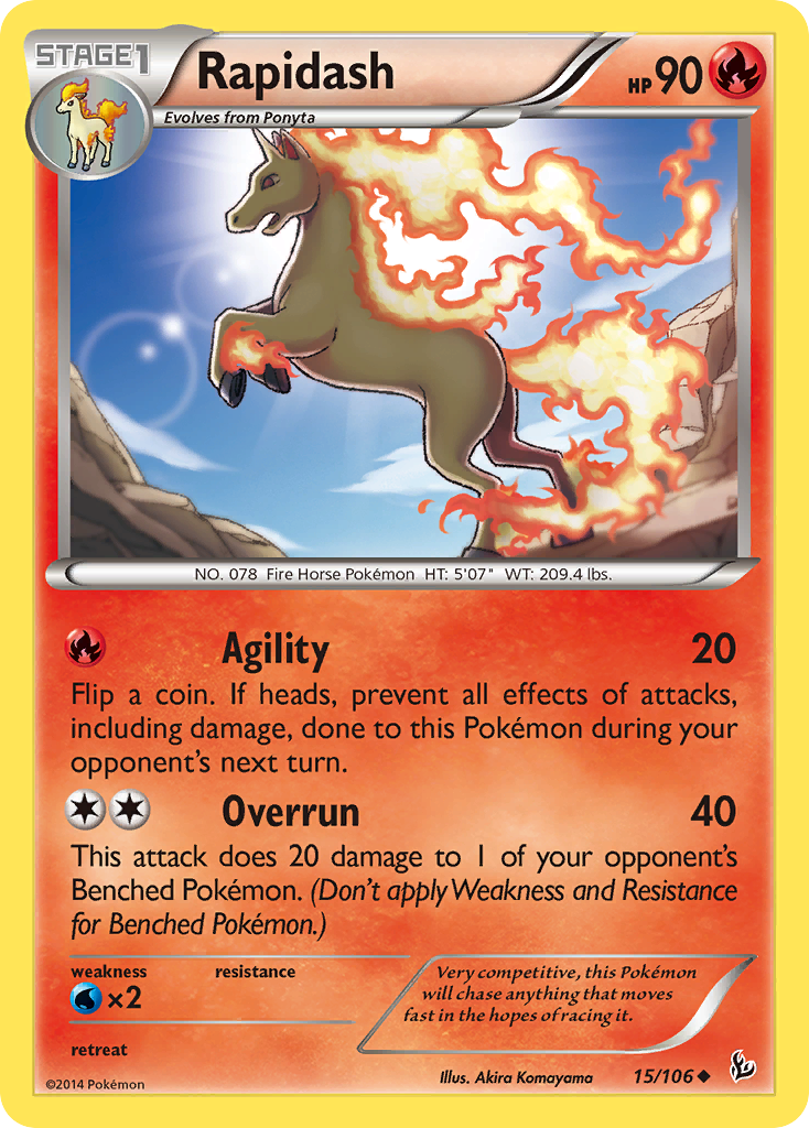 Rapidash (15/106) [XY: Flashfire] | Galaxy Games LLC