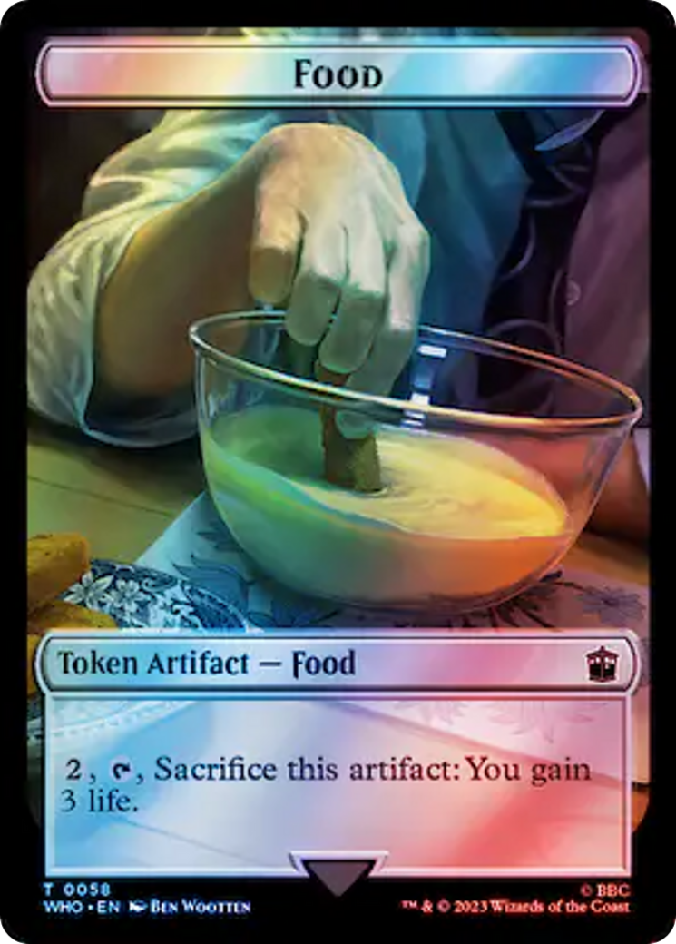 Alien Angel // Food (0058) Double-Sided Token (Surge Foil) [Doctor Who Tokens] | Galaxy Games LLC