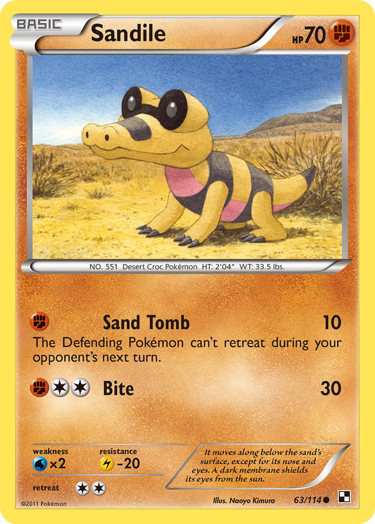 Sandile (63/114) [Black & White: Base Set] | Galaxy Games LLC