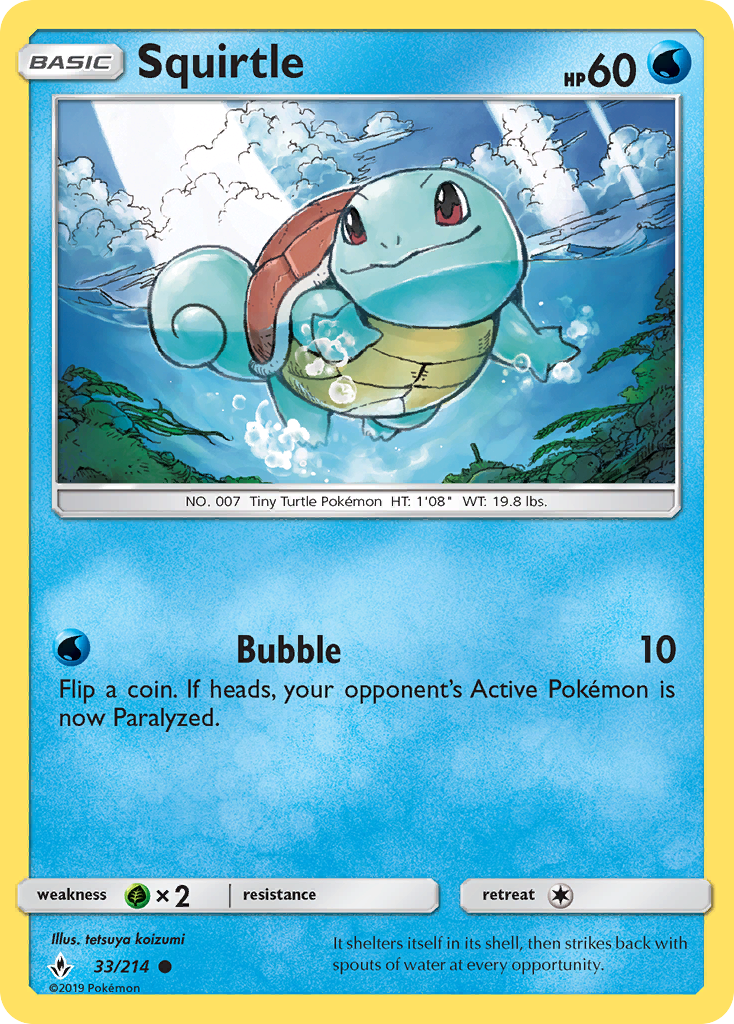 Squirtle (33/214) [Sun & Moon: Unbroken Bonds] | Galaxy Games LLC