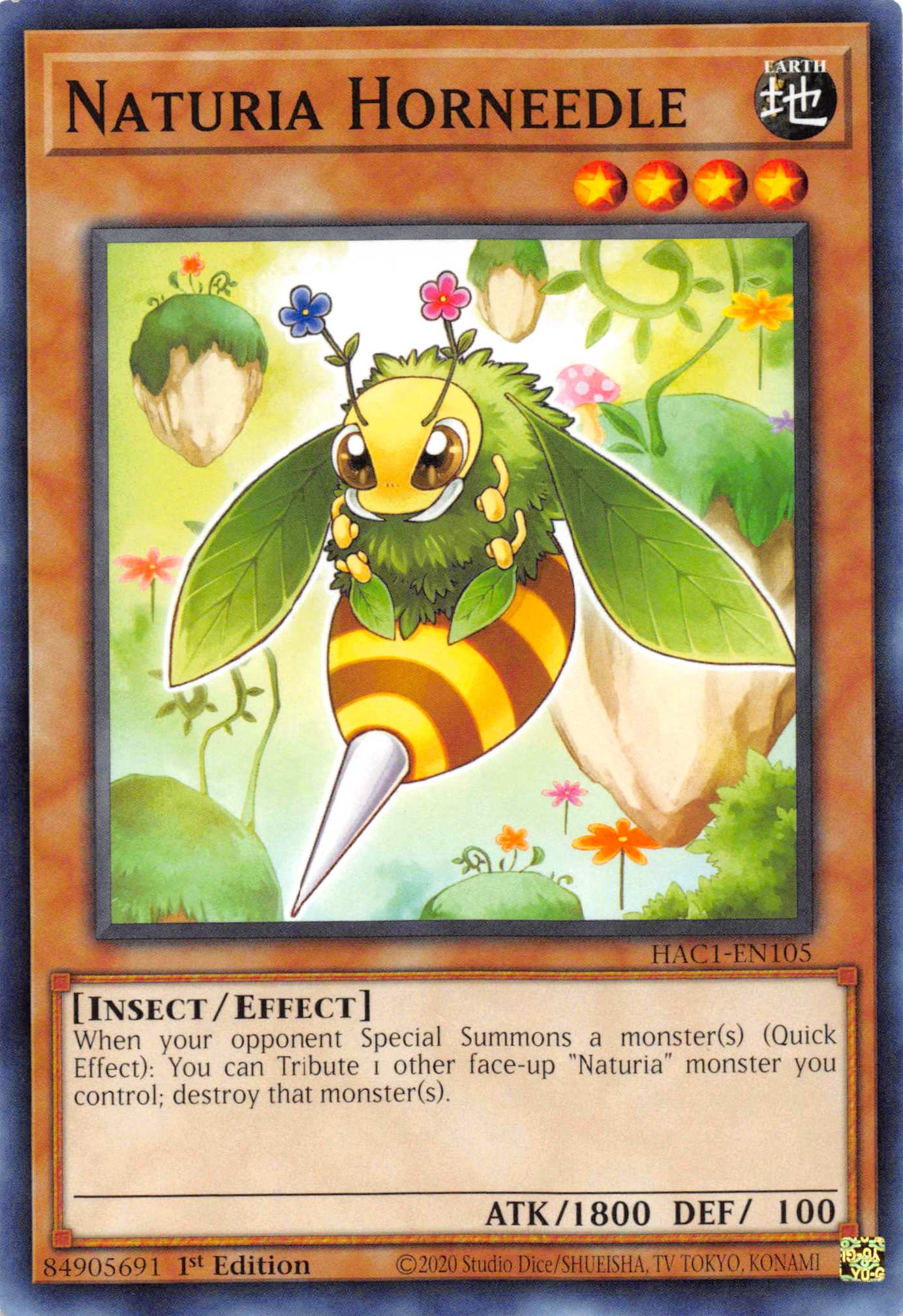 Naturia Horneedle (Duel Terminal) [HAC1-EN105] Parallel Rare | Galaxy Games LLC