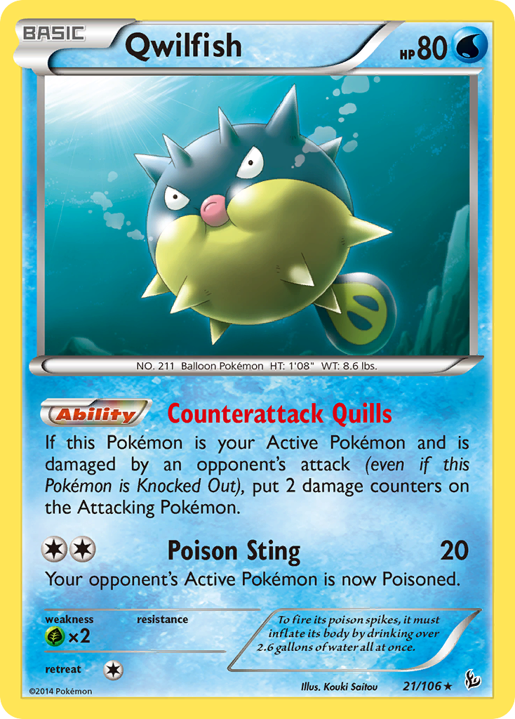 Qwilfish (21/106) [XY: Flashfire] | Galaxy Games LLC