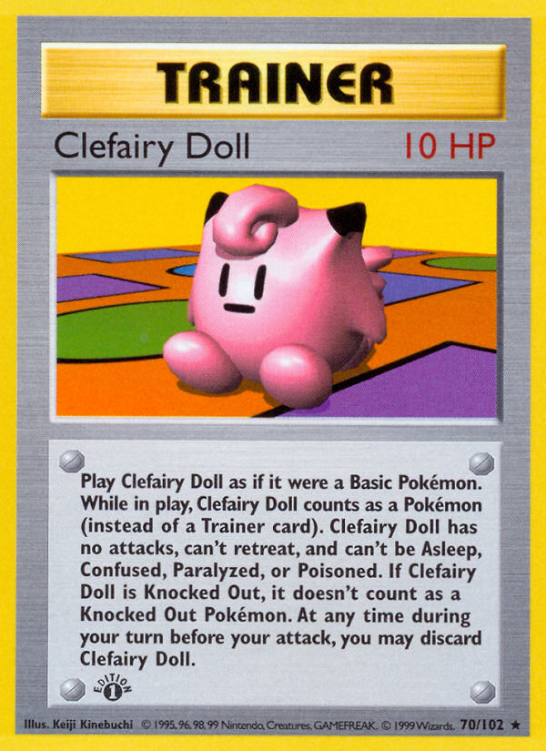 Clefairy Doll (70/102) (Shadowless) [Base Set 1st Edition] | Galaxy Games LLC