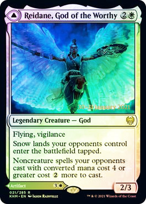 Reidane, God of the Worthy // Valkmira, Protector's Shield [Kaldheim Prerelease Promos] | Galaxy Games LLC