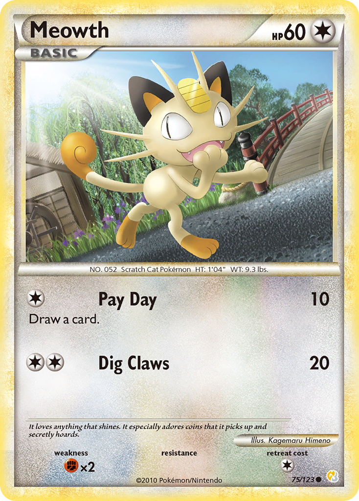 Meowth (75/123) [HeartGold & SoulSilver: Base Set] | Galaxy Games LLC