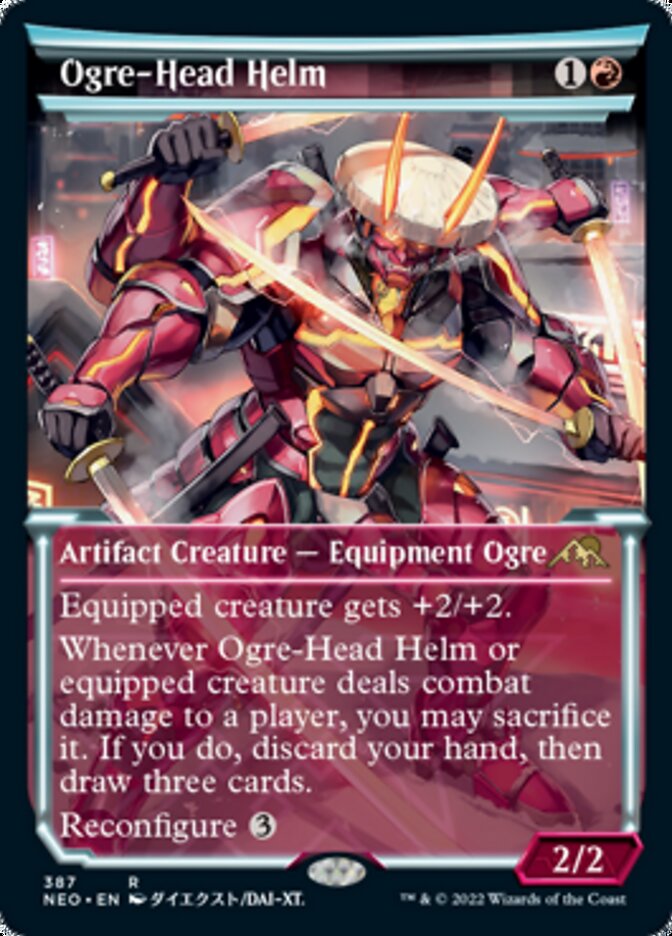 Ogre-Head Helm (Showcase Soft Glow) [Kamigawa: Neon Dynasty] | Galaxy Games LLC