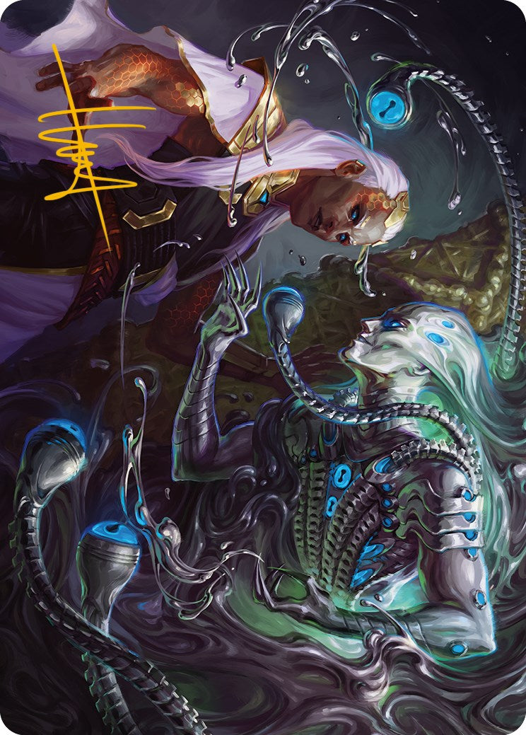 Mirage Mockery Art Card (Gold-Stamped Signature) [Phyrexia: All Will Be One Art Series] | Galaxy Games LLC