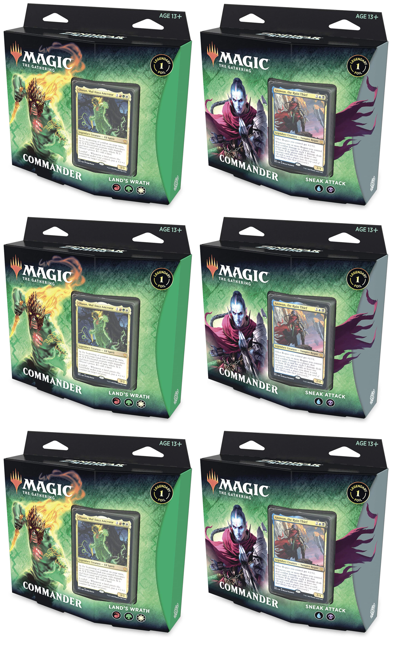 Zendikar Rising - Commander Deck Display Case | Galaxy Games LLC