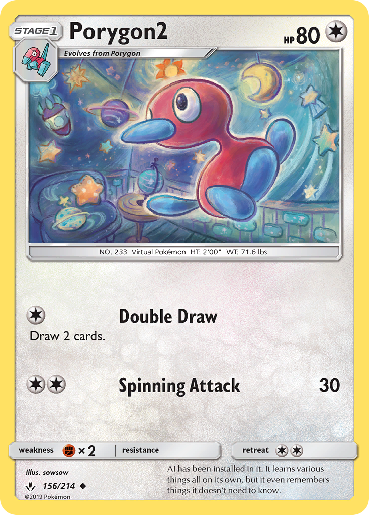 Porygon2 (156/214) [Sun & Moon: Unbroken Bonds] | Galaxy Games LLC