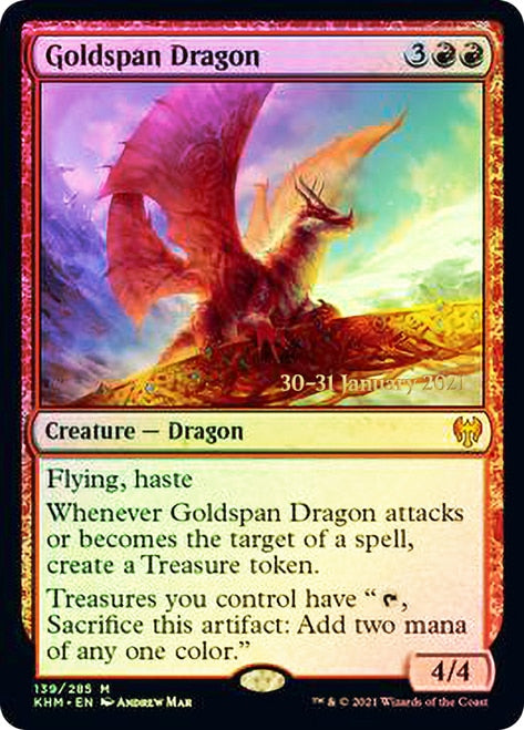 Goldspan Dragon [Kaldheim Prerelease Promos] | Galaxy Games LLC