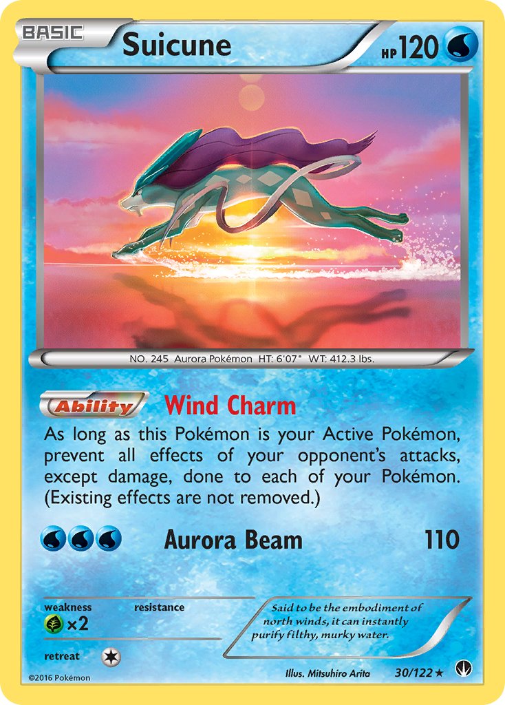 Suicune (30/122) (Cosmos Holo) (Blister Exclusive) [XY: BREAKpoint] | Galaxy Games LLC