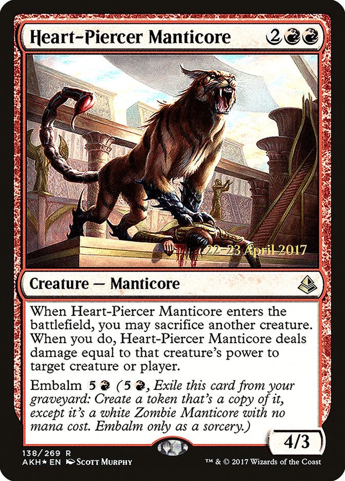 Heart-Piercer Manticore [Amonkhet Prerelease Promos] | Galaxy Games LLC