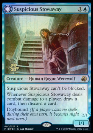 Suspicious Stowaway // Seafaring Werewolf [Innistrad: Midnight Hunt Prerelease Promos] | Galaxy Games LLC