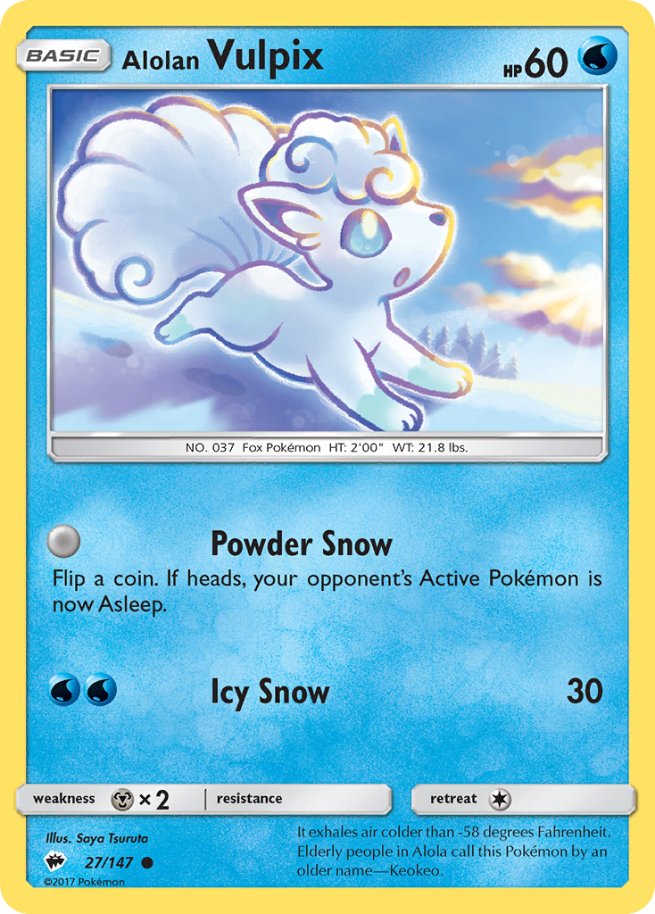 Alolan Vulpix (27/147) [Sun & Moon: Burning Shadows] | Galaxy Games LLC